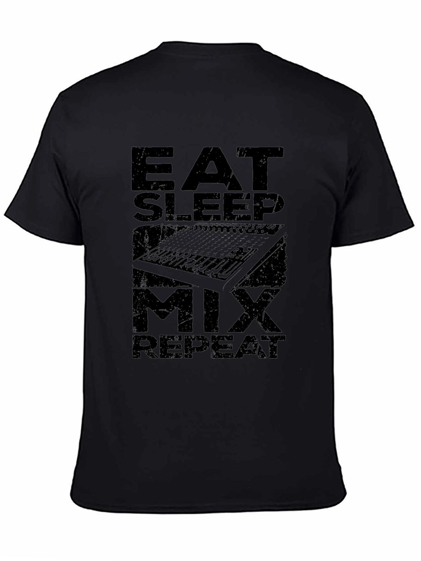 Eat Sleep Mix Repeat Graphic Tee - Black