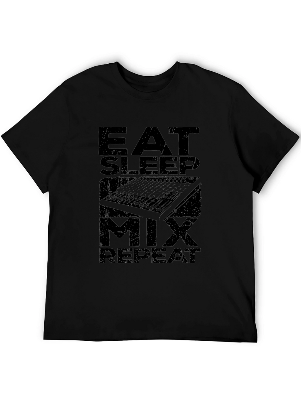 Eat Sleep Mix Repeat Graphic Tee - Black