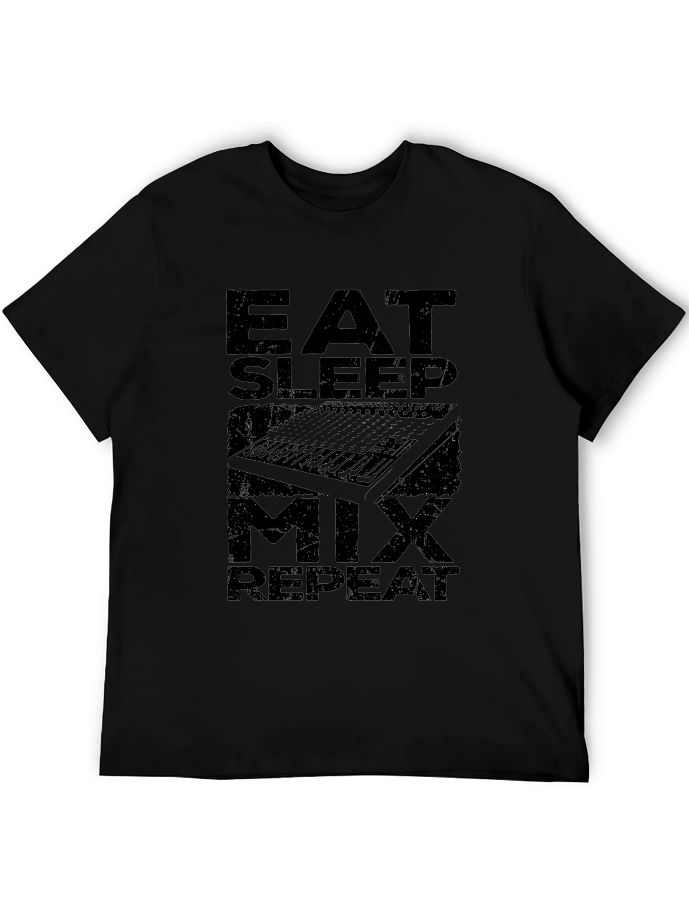 Eat Sleep Mix Repeat Graphic Tee - Black