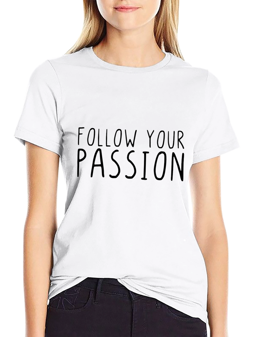 Follow Your Passion Mens Black T-Shirt