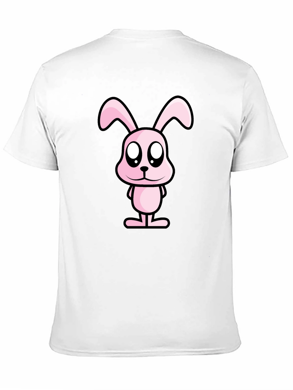 Pink Bunny Graphic Tee - Black Cotton Casual Shirt