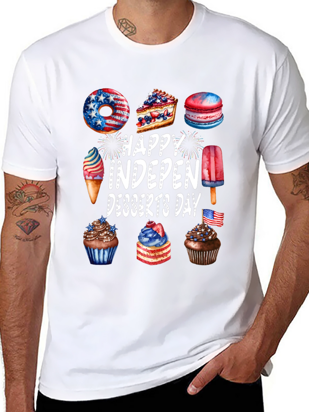 Happy Indepen-Desserts Day Patriotic T-Shirt