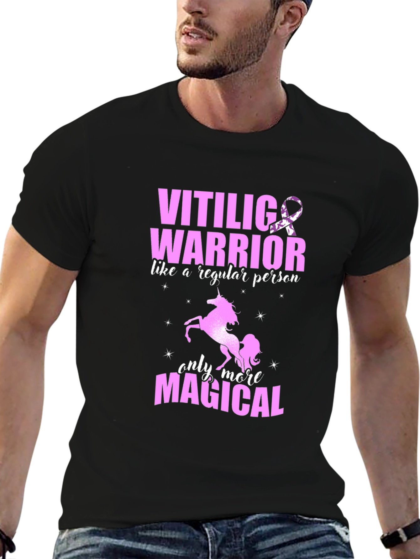 Vitiligo Warrior Unicorn Graphic T-Shirt