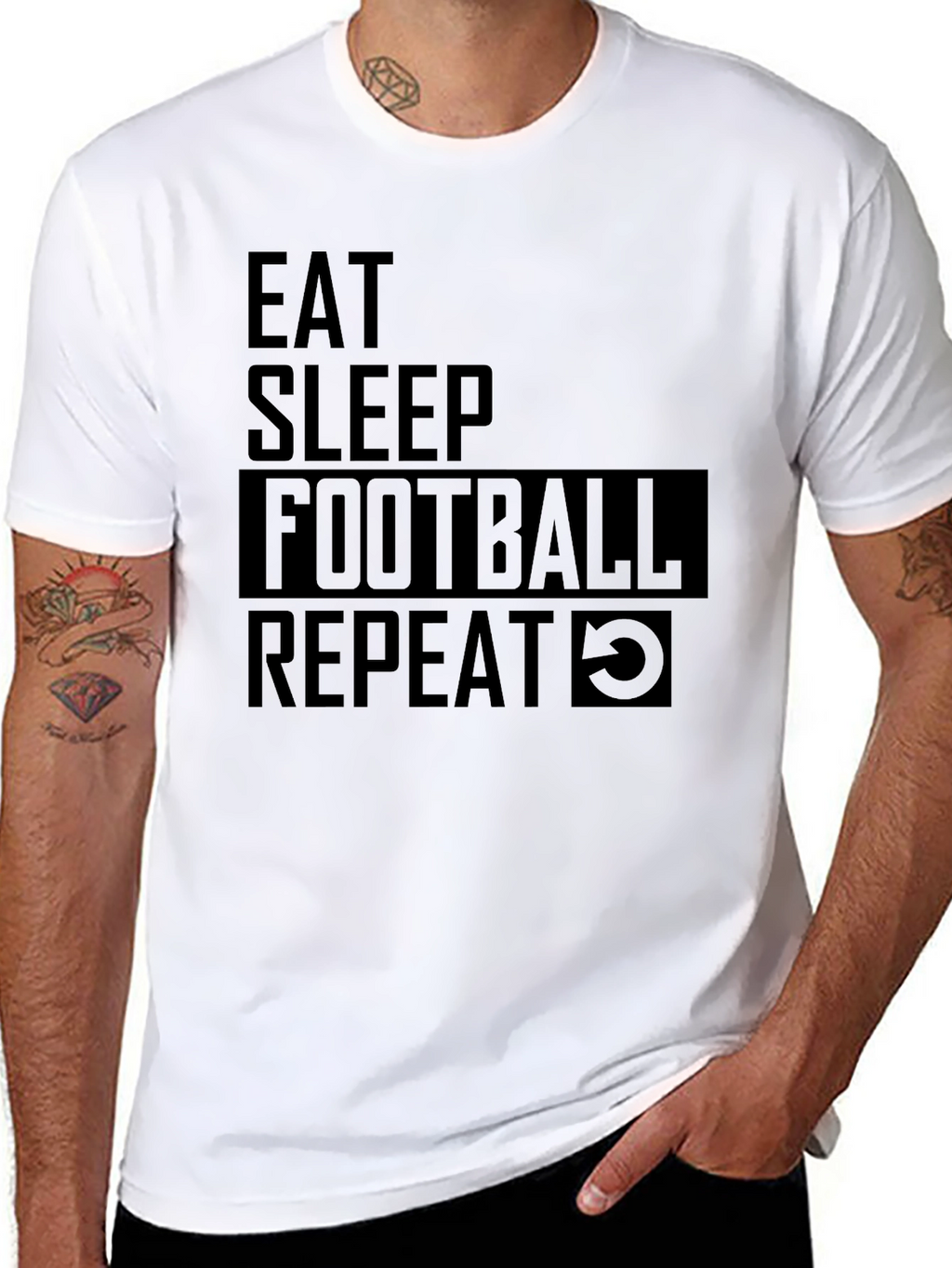 Eat Sleep Football Repeat Graphic Tee