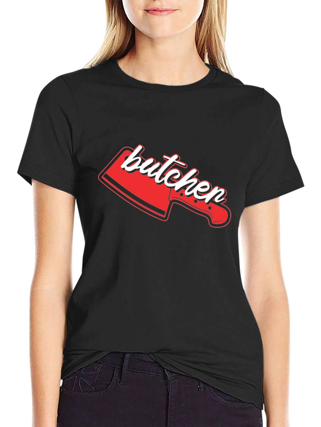 Butcher Knife Graphic Tee - Novelty T-Shirt