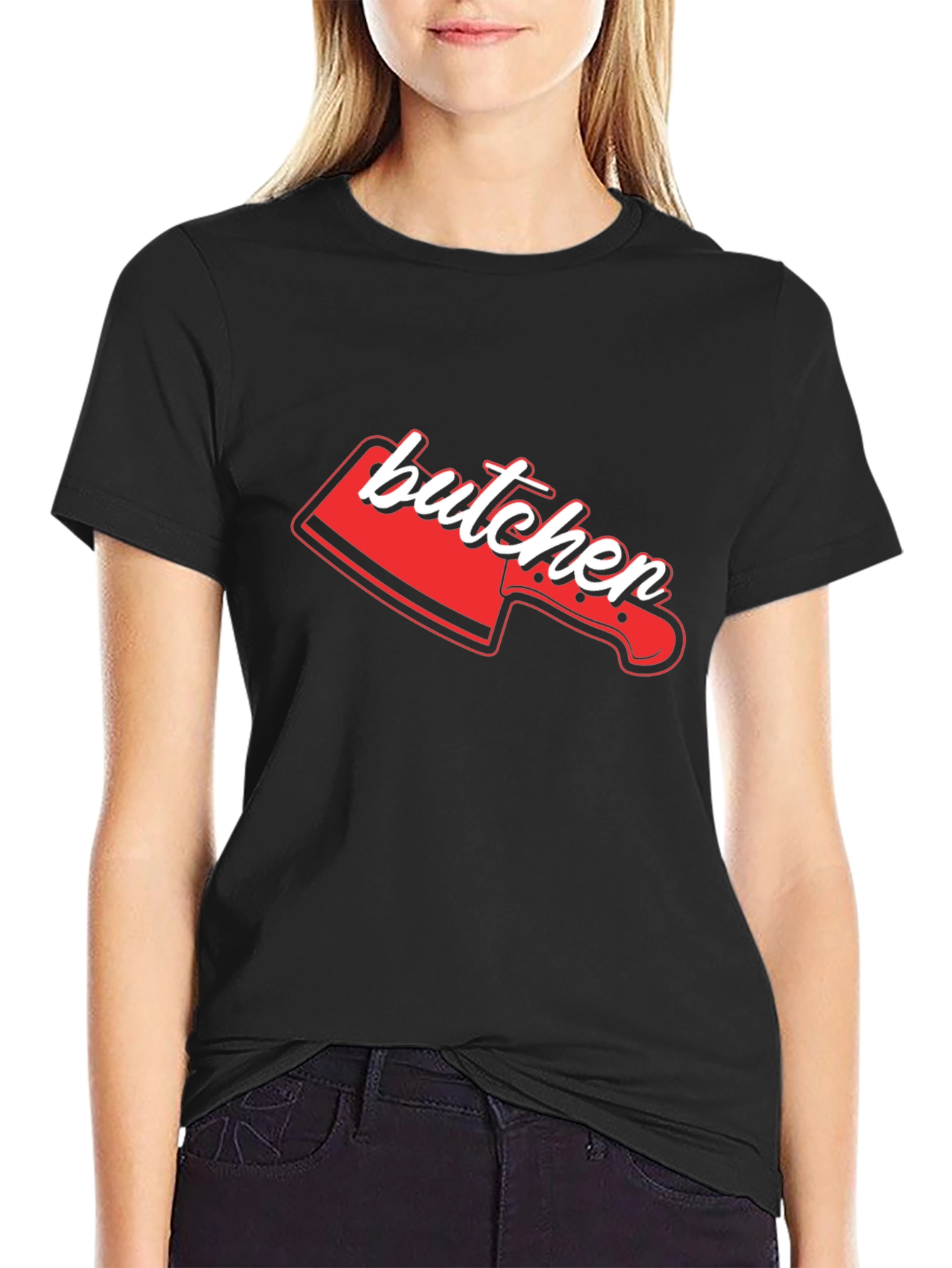 Butcher Knife Graphic Tee - Novelty T-Shirt