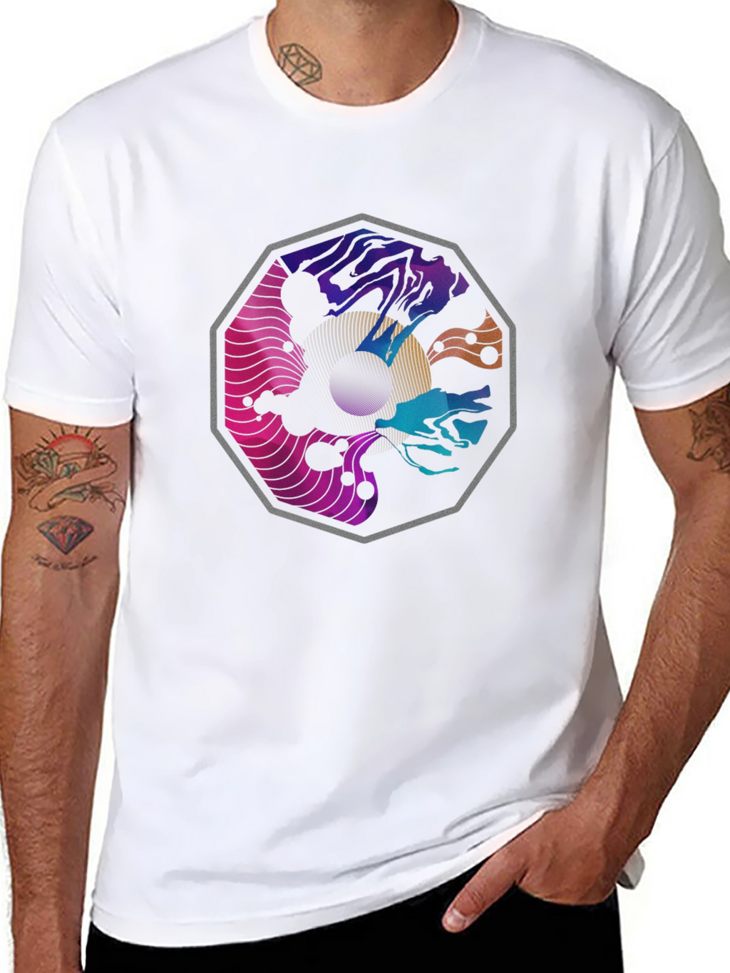 Abstract Graphic Black T-Shirt