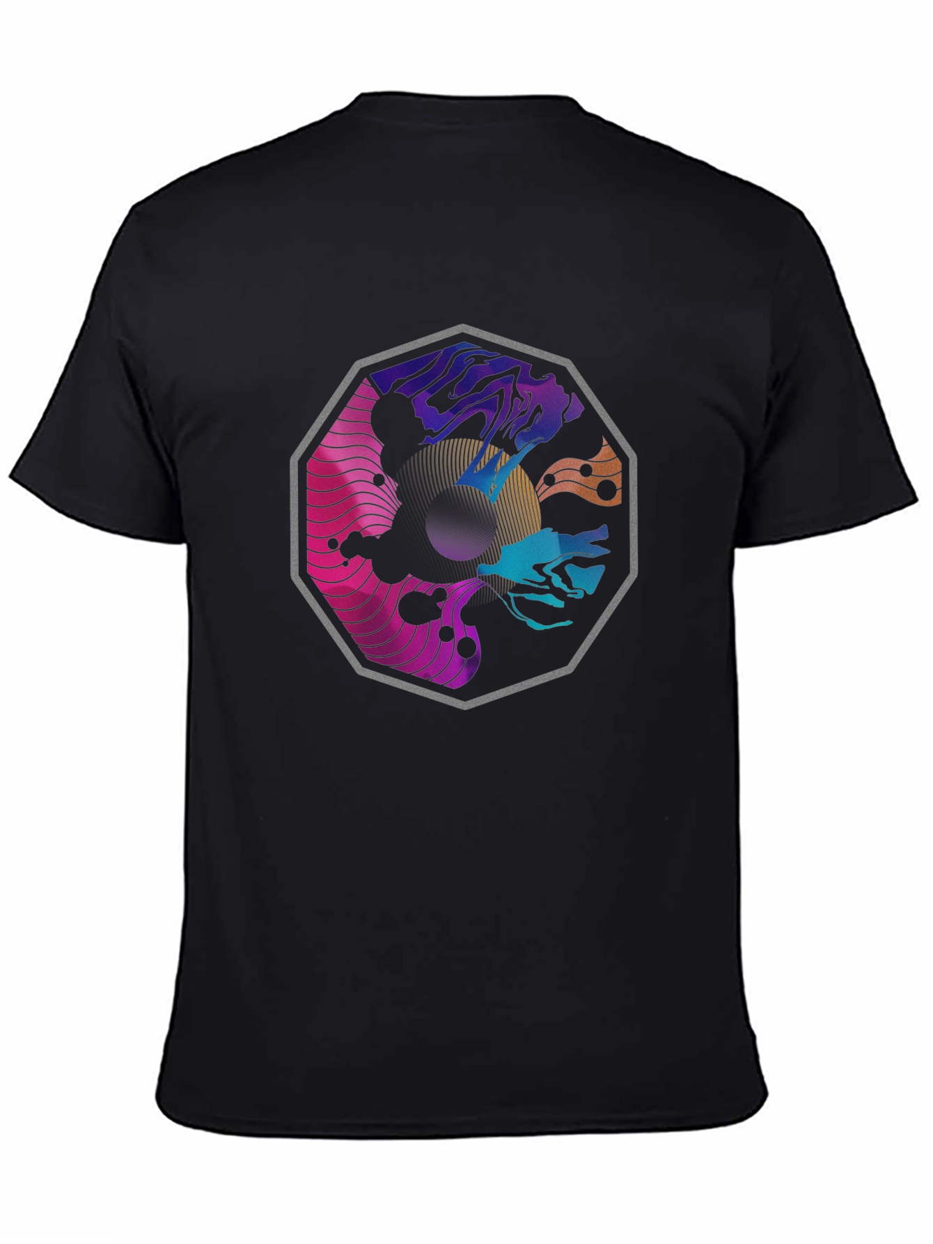 Abstract Graphic Black T-Shirt