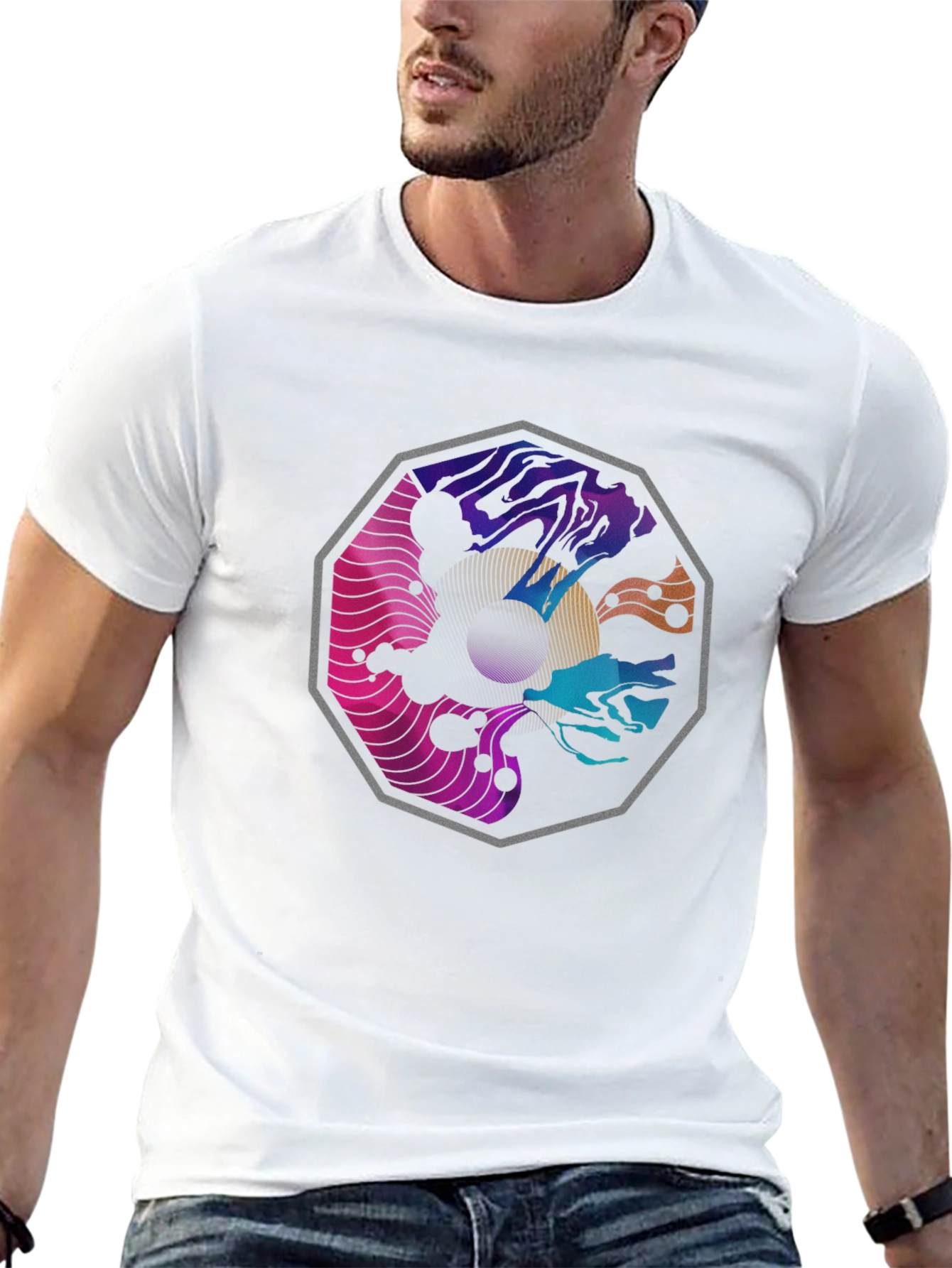 Abstract Graphic Black T-Shirt