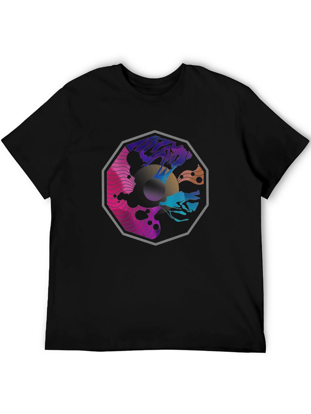 Abstract Graphic Black T-Shirt
