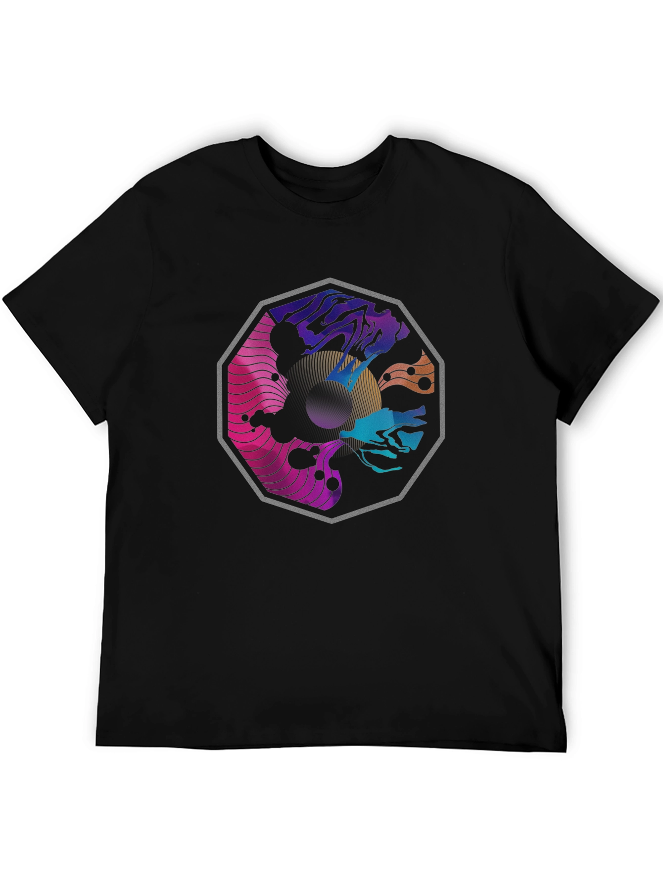Abstract Graphic Black T-Shirt