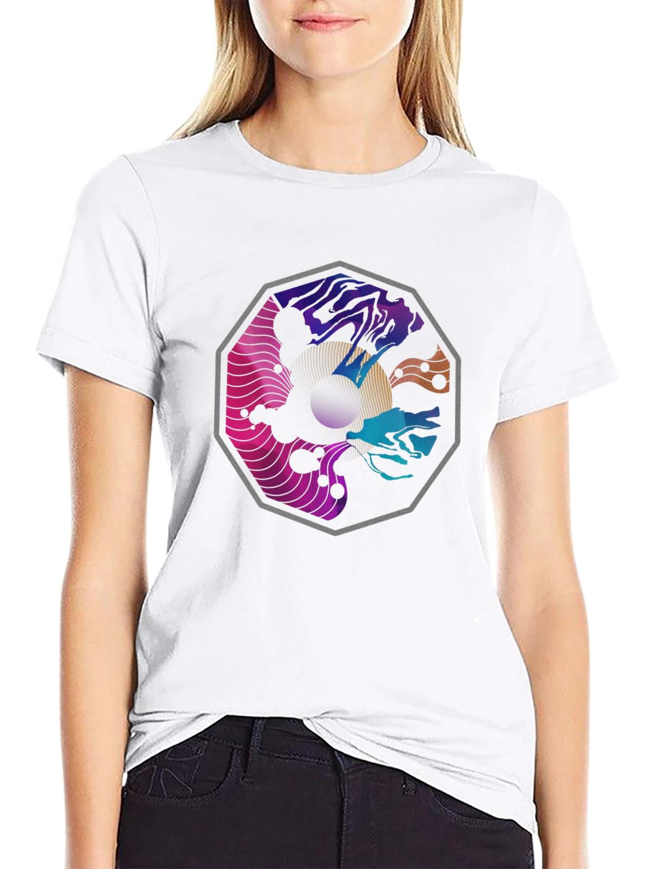 Abstract Graphic Black T-Shirt