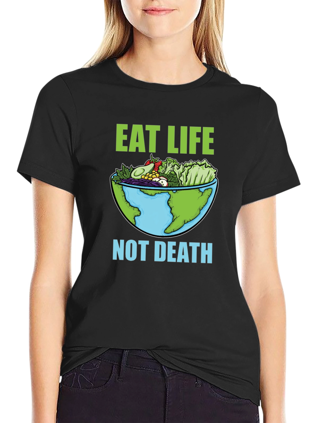 Eat Life T-Shirt - Vegan Earth Bowl Graphic Tee