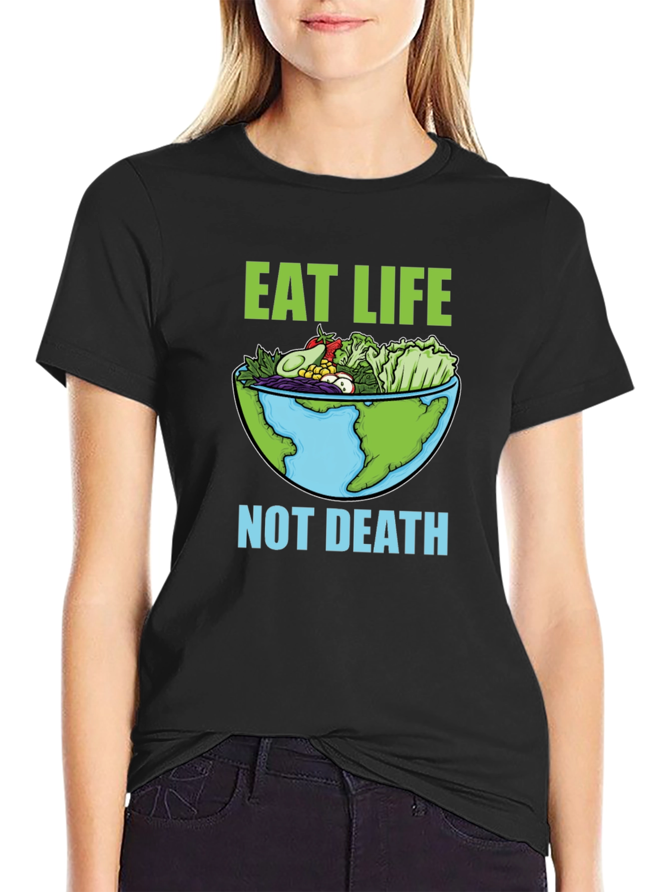 Eat Life T-Shirt - Vegan Earth Bowl Graphic Tee