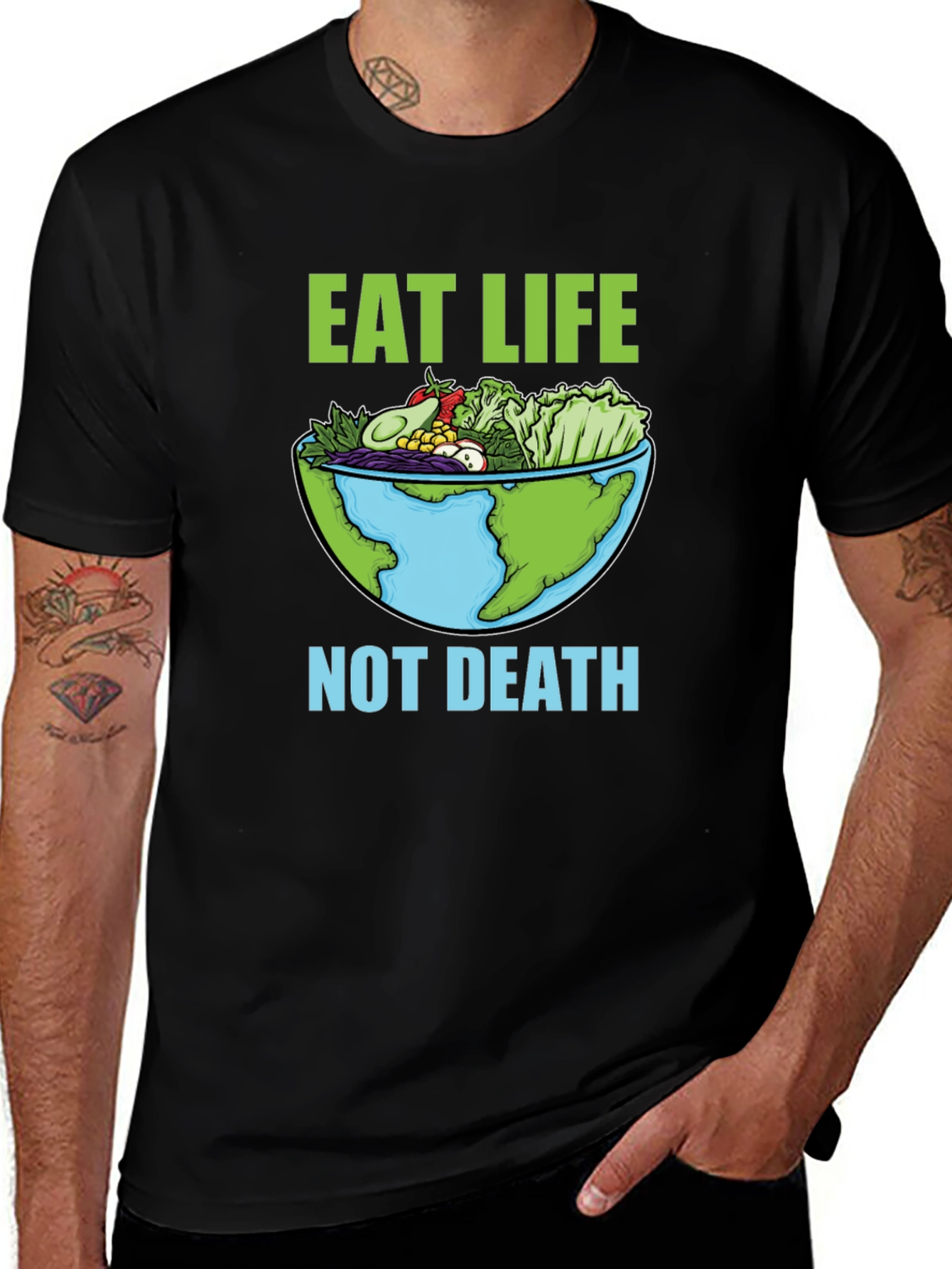 Eat Life T-Shirt - Vegan Earth Bowl Graphic Tee