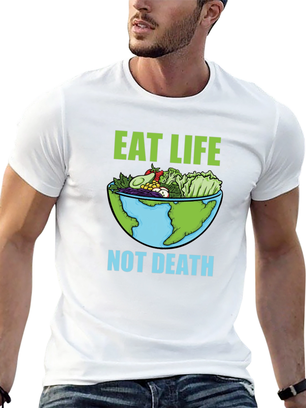 Eat Life T-Shirt - Vegan Earth Bowl Graphic Tee