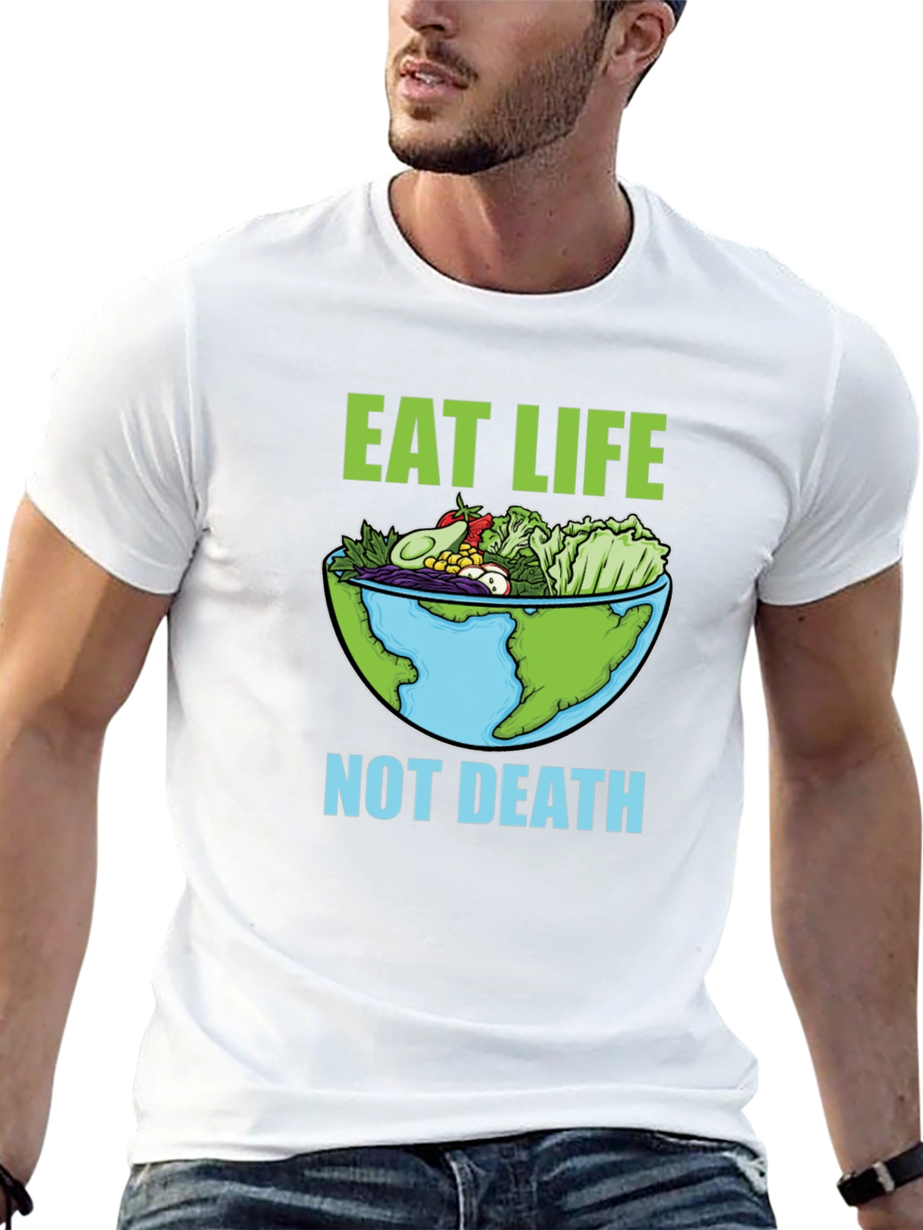Eat Life T-Shirt - Vegan Earth Bowl Graphic Tee