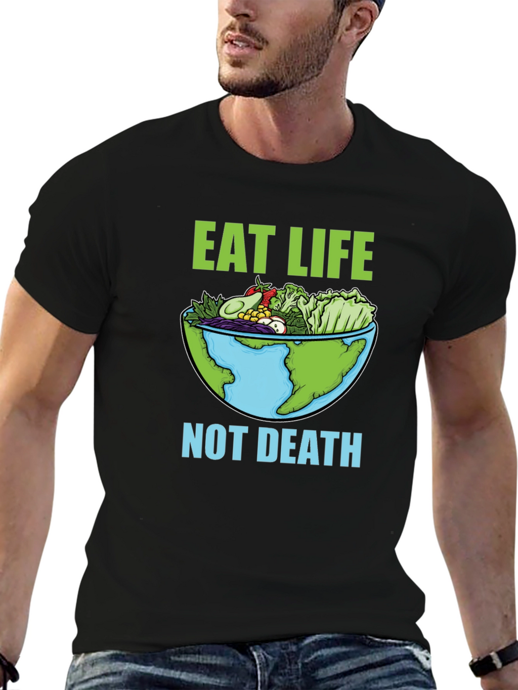 Eat Life T-Shirt - Vegan Earth Bowl Graphic Tee