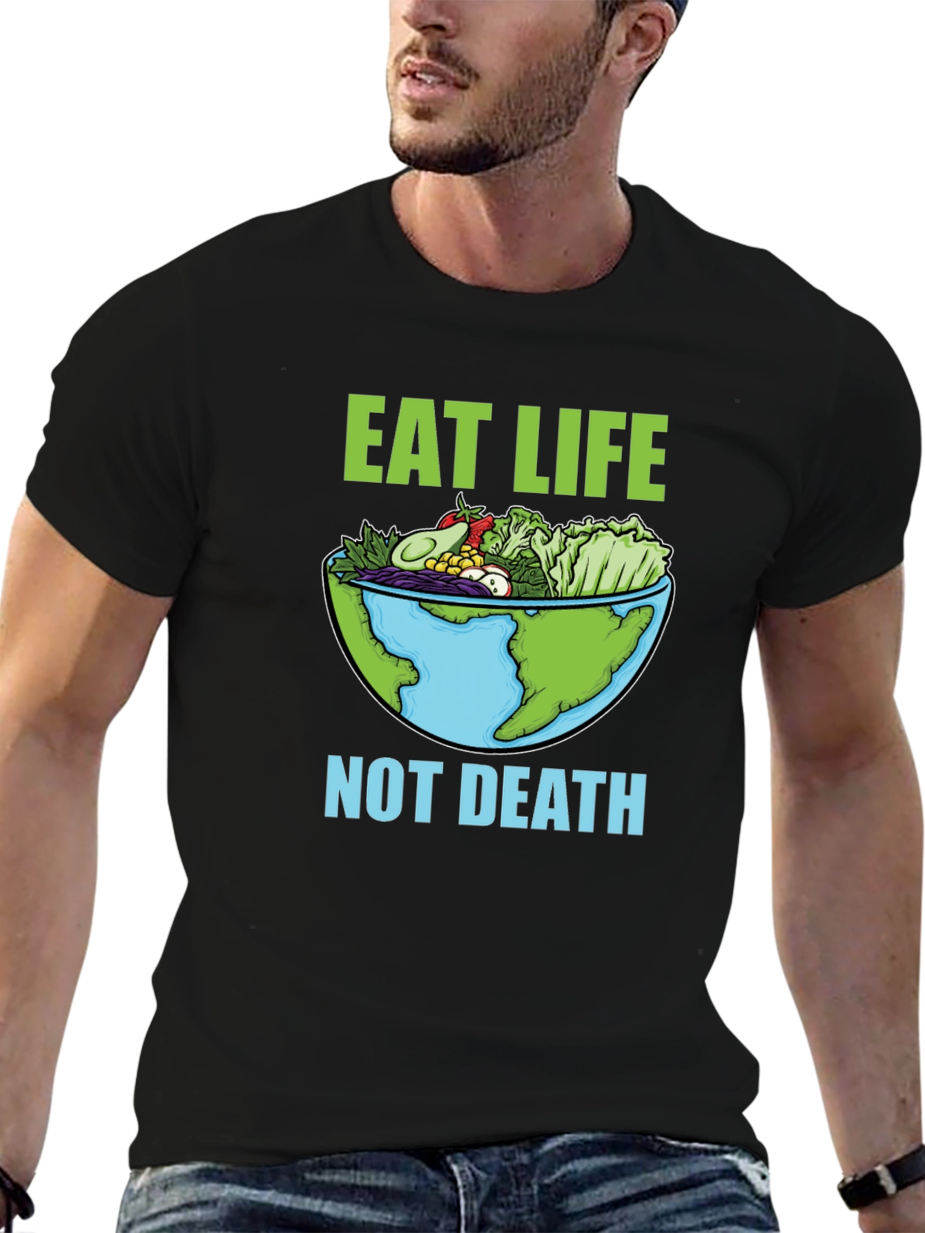Eat Life T-Shirt - Vegan Earth Bowl Graphic Tee