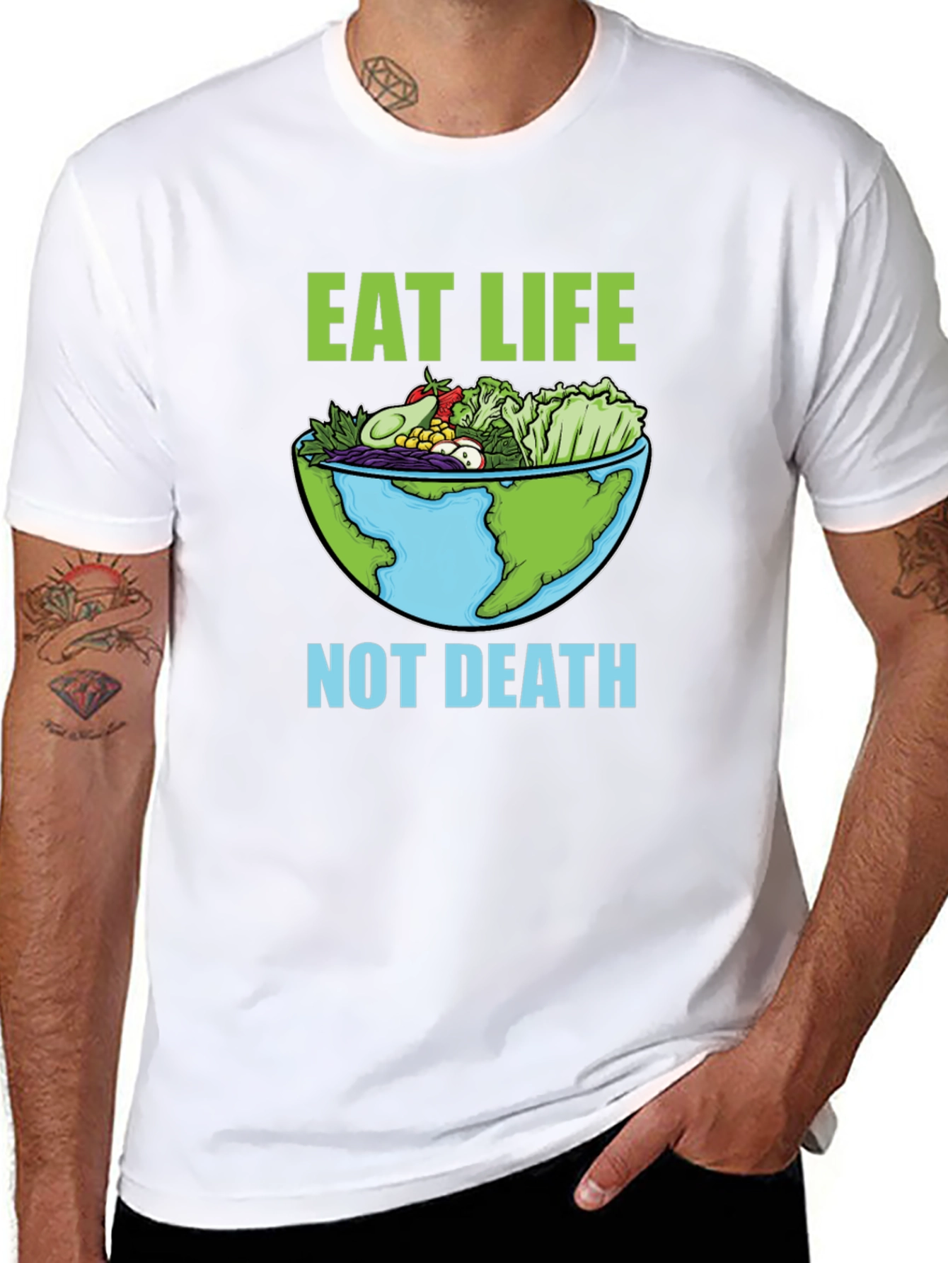 Eat Life T-Shirt - Vegan Earth Bowl Graphic Tee