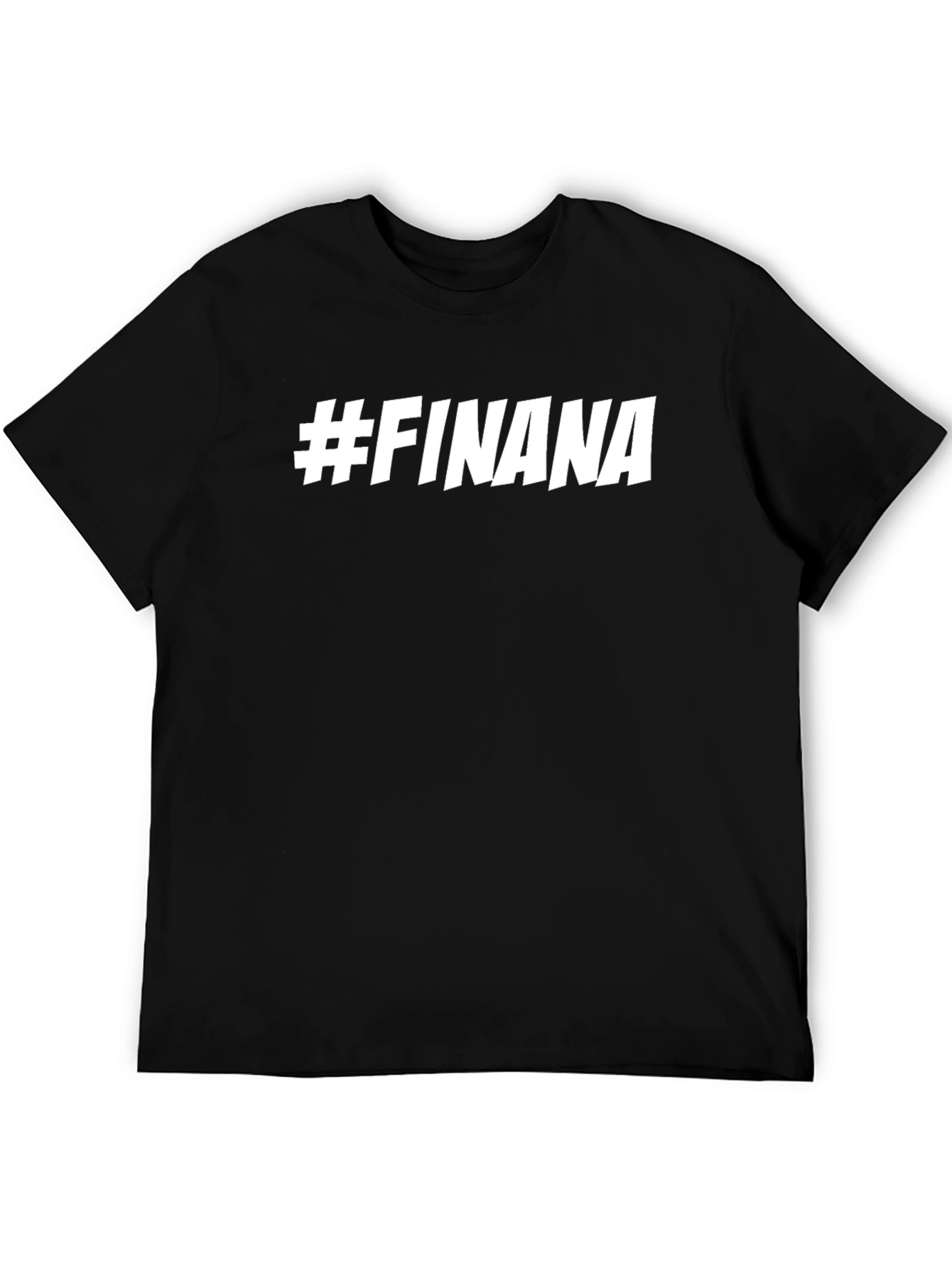 #FINANA Black Cotton Graphic Tee - Trendy & Stylish