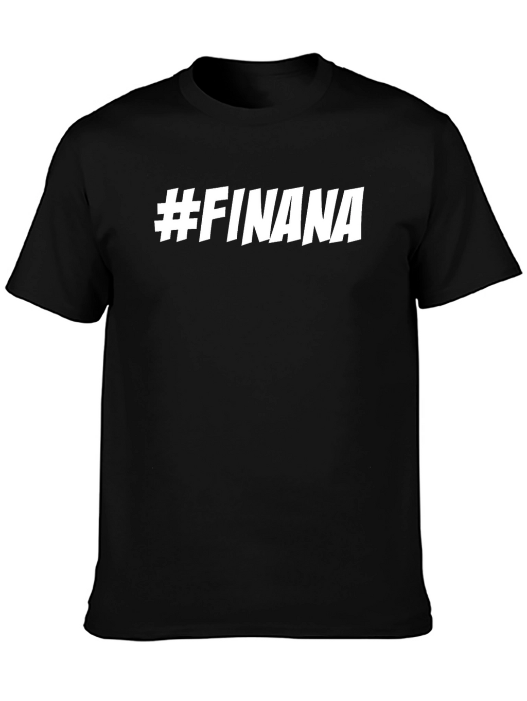 #FINANA Black Cotton Graphic Tee - Trendy & Stylish