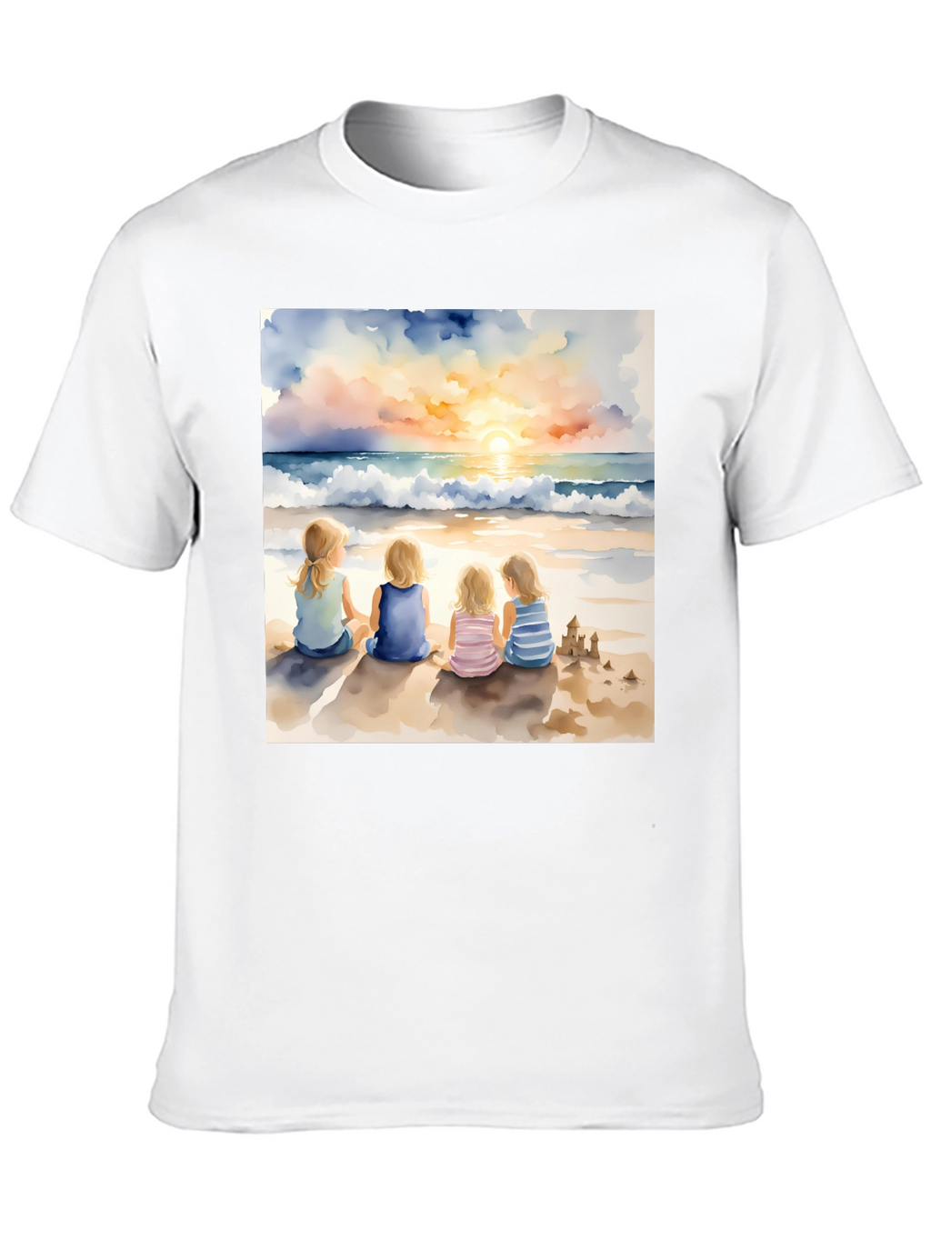 Sunset Beach Girls T-Shirt - Artistic Coastal Tee