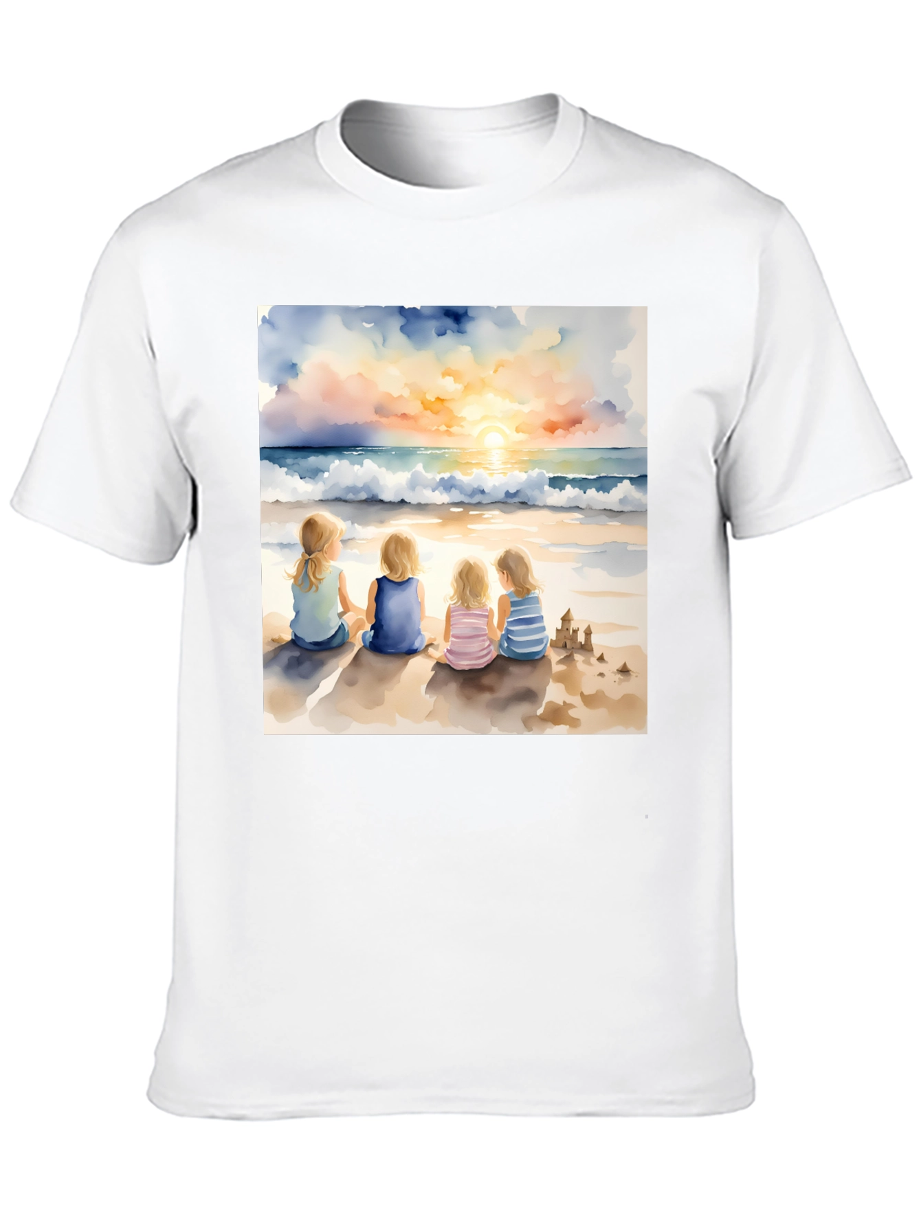 Sunset Beach Girls T-Shirt - Artistic Coastal Tee