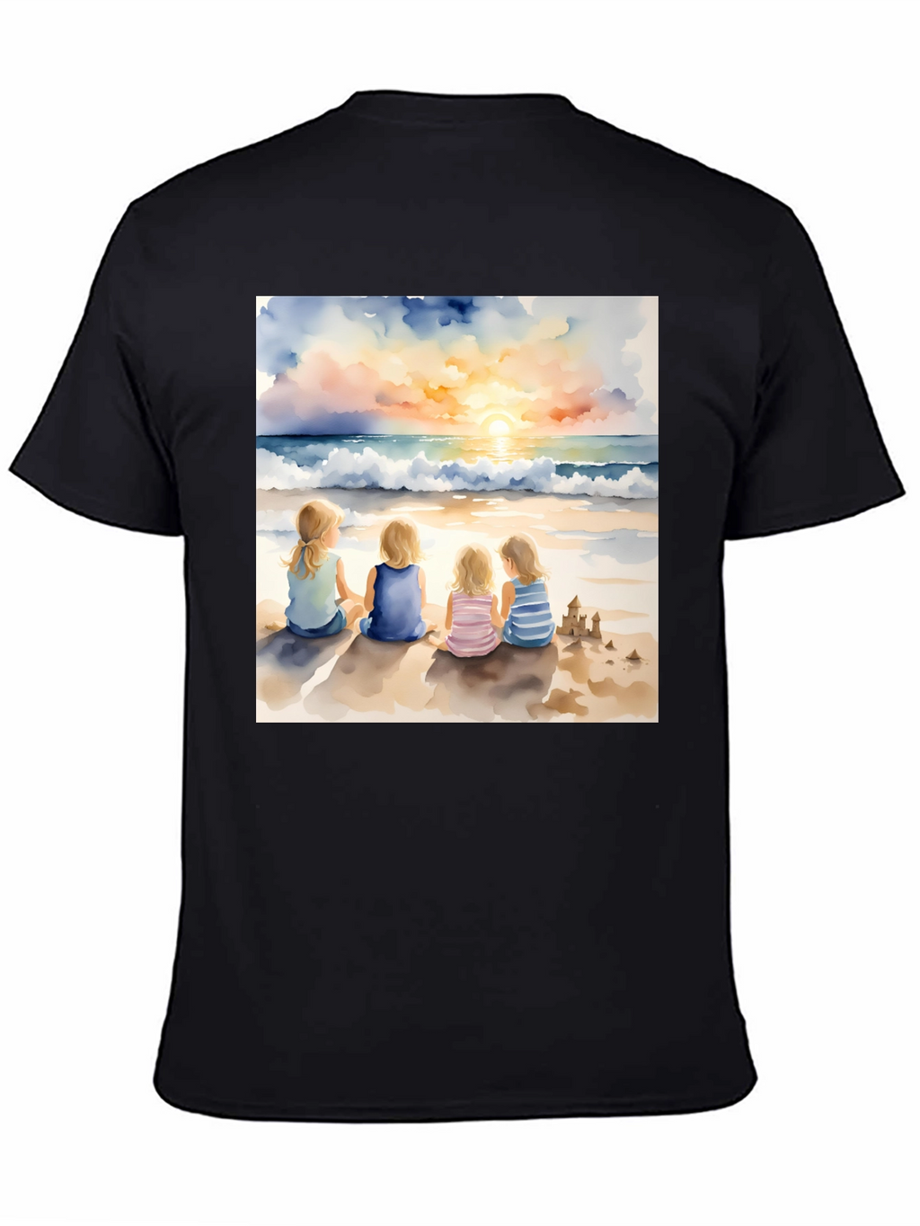 Sunset Beach Girls T-Shirt - Artistic Coastal Tee