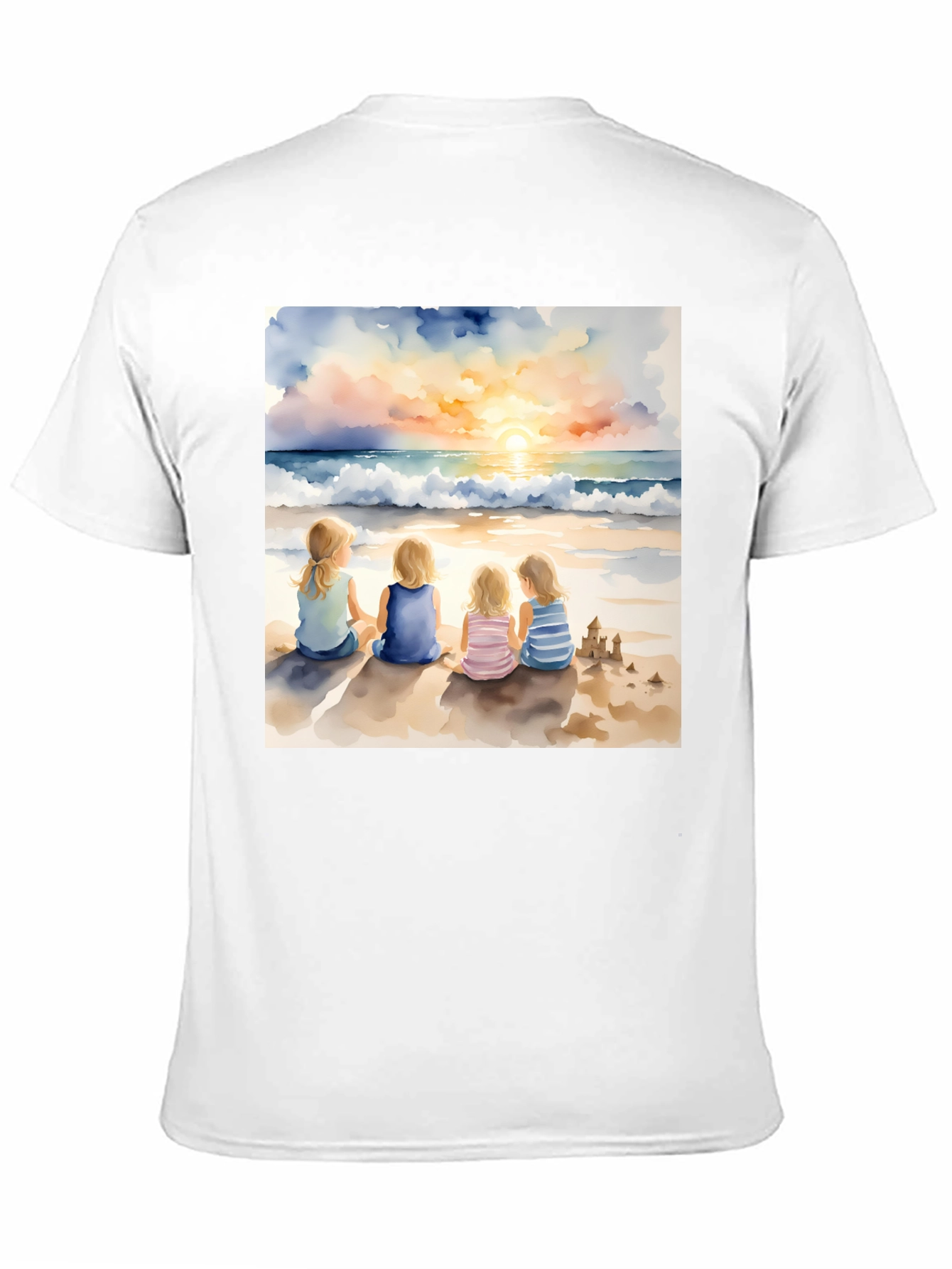 Sunset Beach Girls T-Shirt - Artistic Coastal Tee