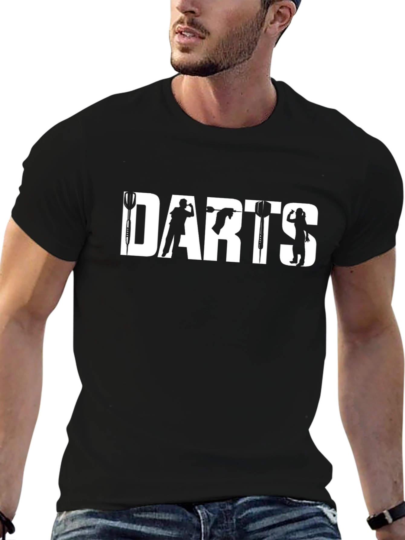 Darts Graphic Tee - Black Cotton