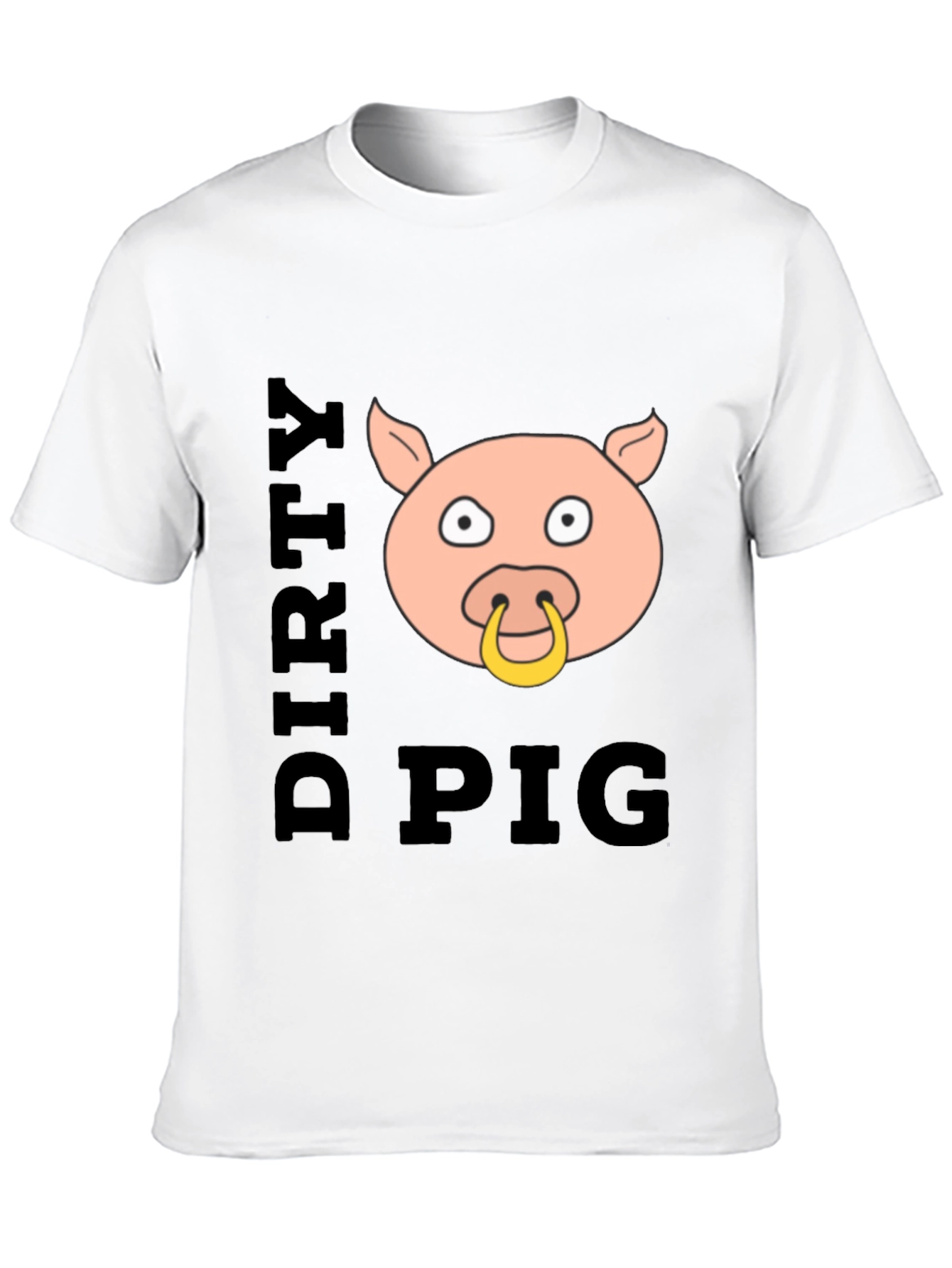 Dirty Pig Graphic T-Shirt Novelty Crew Neck Tee