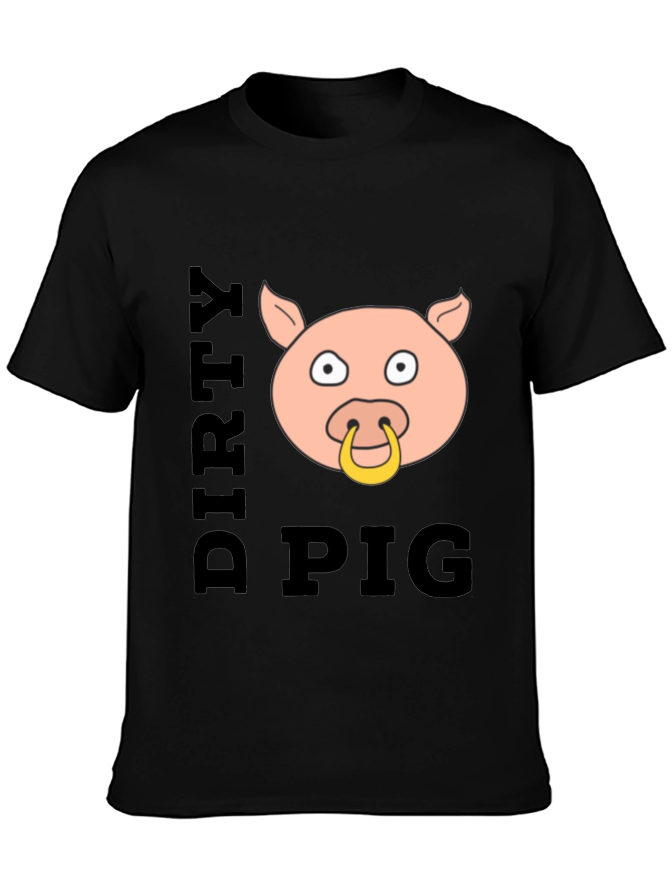 Dirty Pig Graphic T-Shirt Novelty Crew Neck Tee