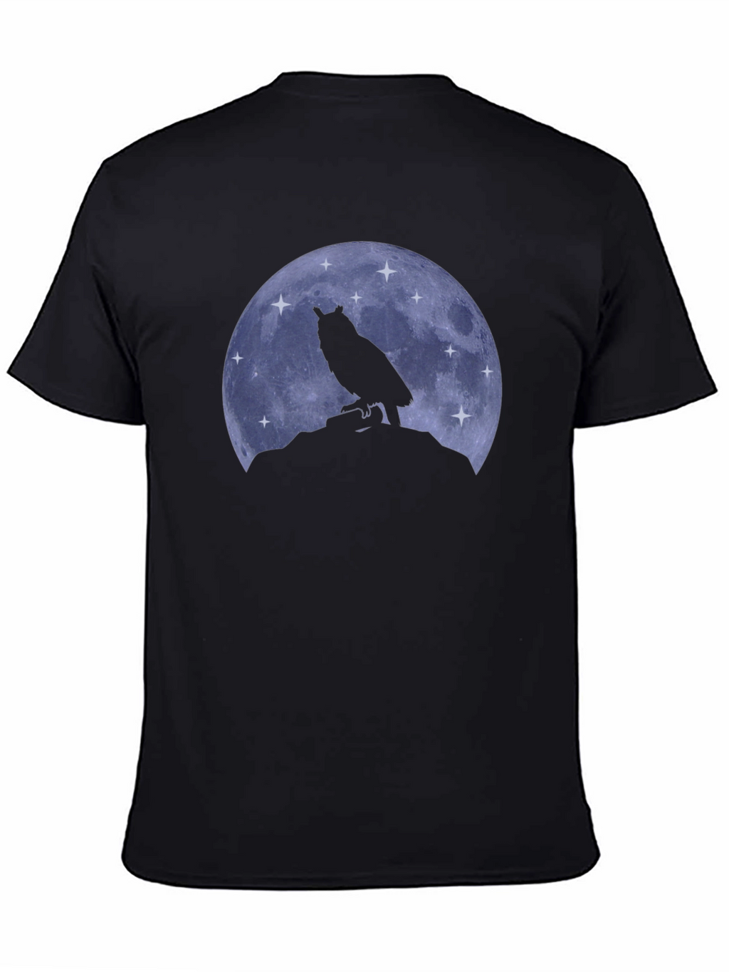 Owl Moon Black T-Shirt - Night Bird Graphic Tee