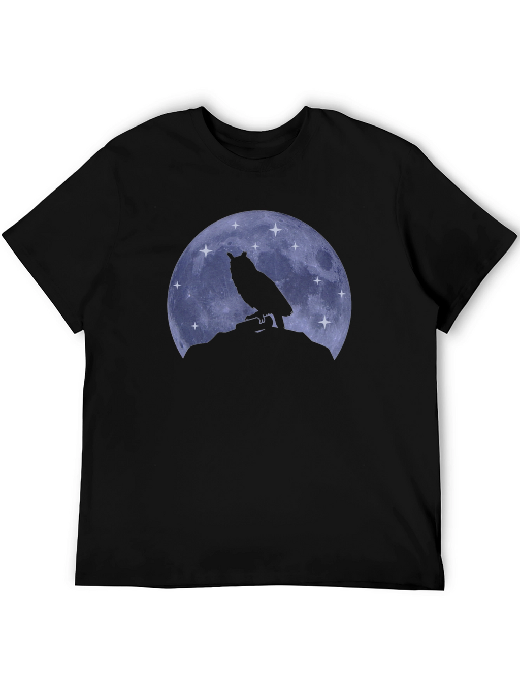 Owl Moon Black T-Shirt - Night Bird Graphic Tee