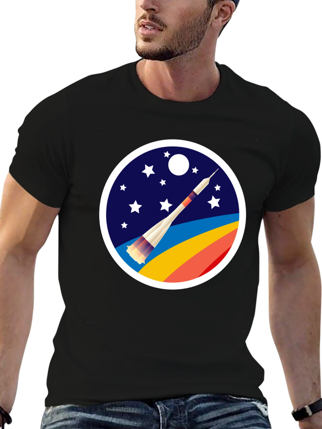 Space Rocket T-Shirt - Galaxy Launch Design