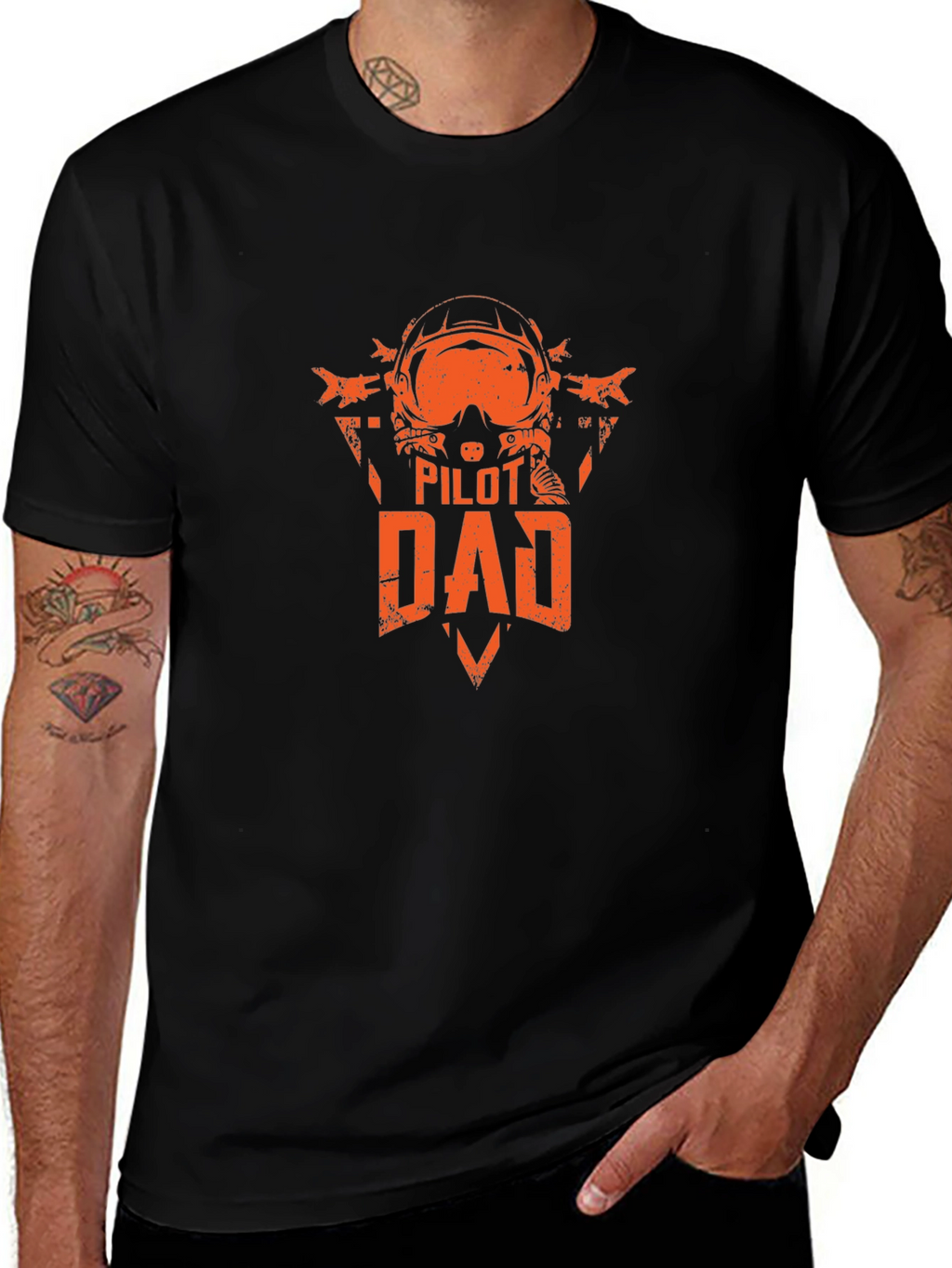 Pilot Dad Graphic T-Shirt - Black