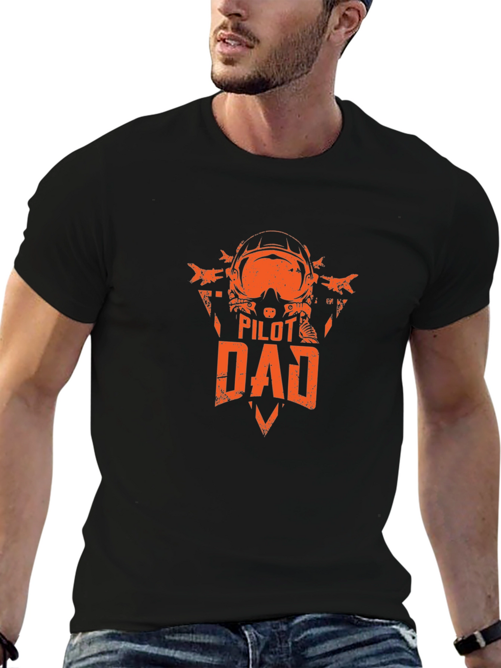 Pilot Dad Graphic T-Shirt - Black