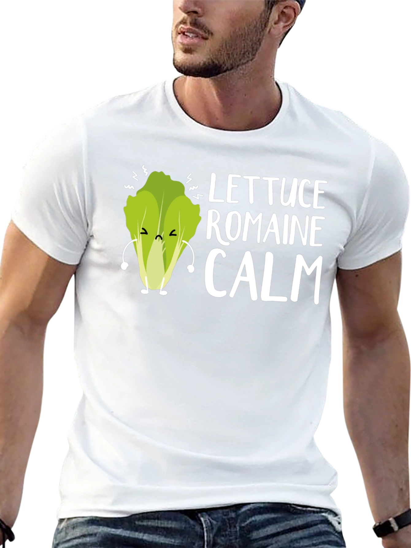 Lettuce Romaine Calm Funny Graphic Tee