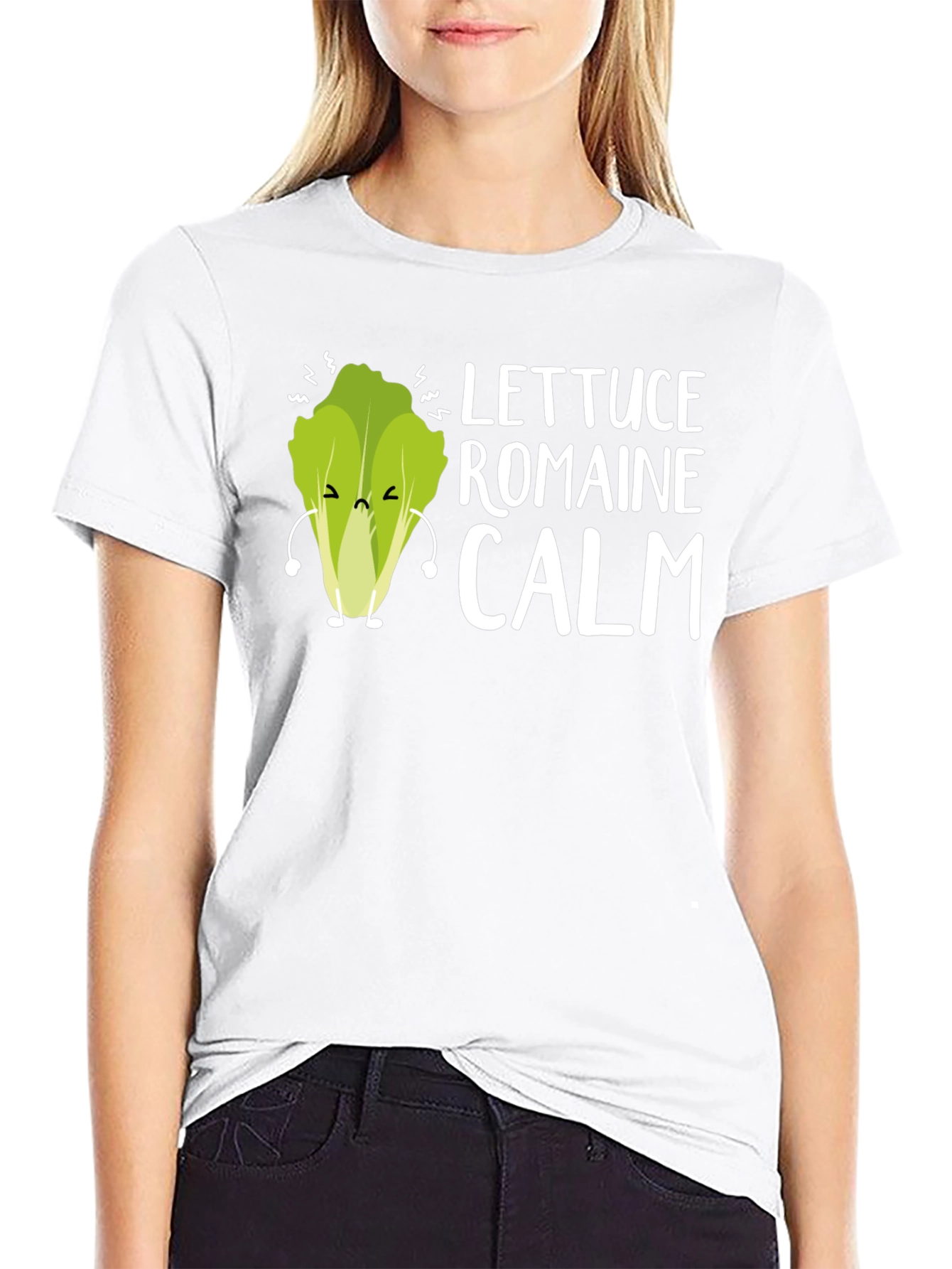 Lettuce Romaine Calm Funny Graphic Tee