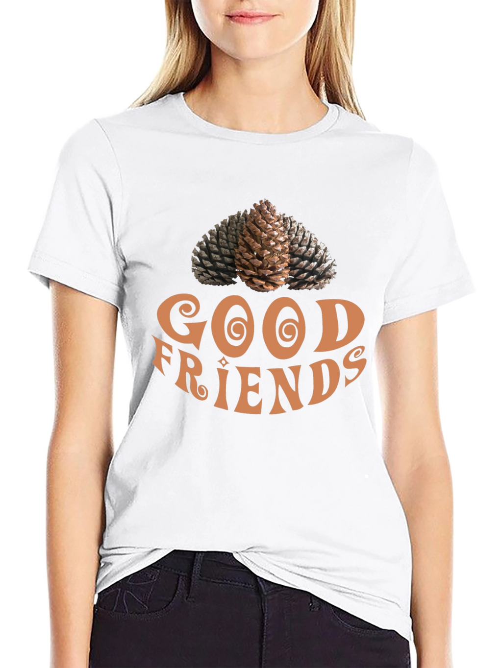 Good Friends Pine Cone Graphic Tee