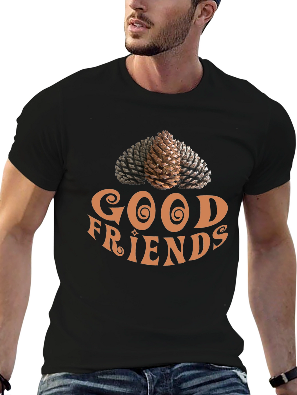 Good Friends Pine Cone Graphic Tee
