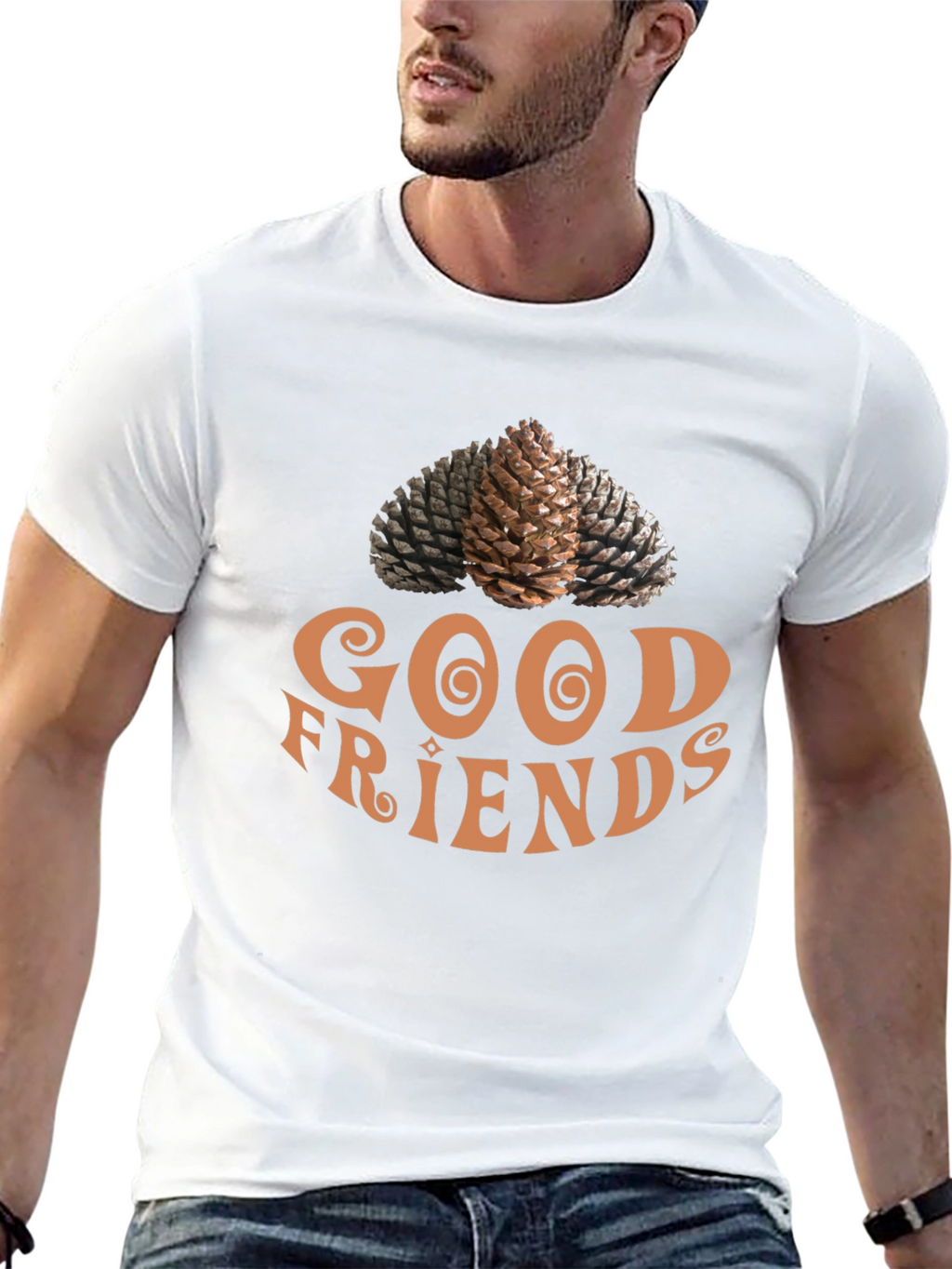 Good Friends Pine Cone Graphic Tee