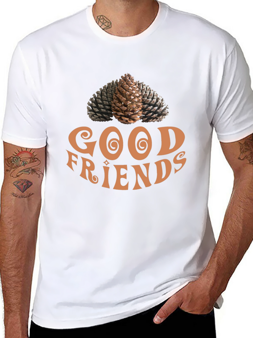 Good Friends Pine Cone Graphic Tee