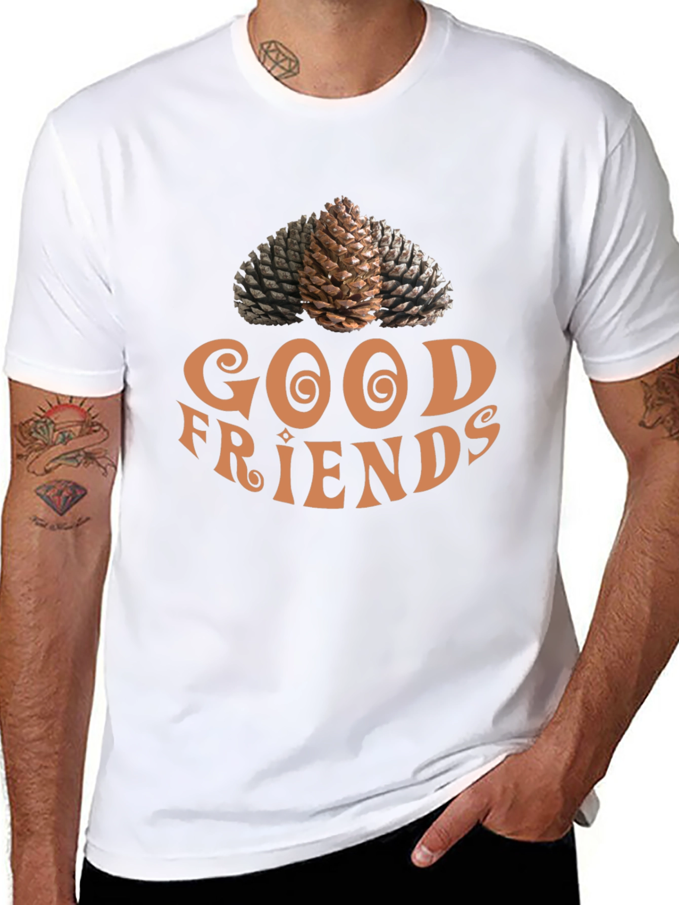 Good Friends Pine Cone Graphic Tee