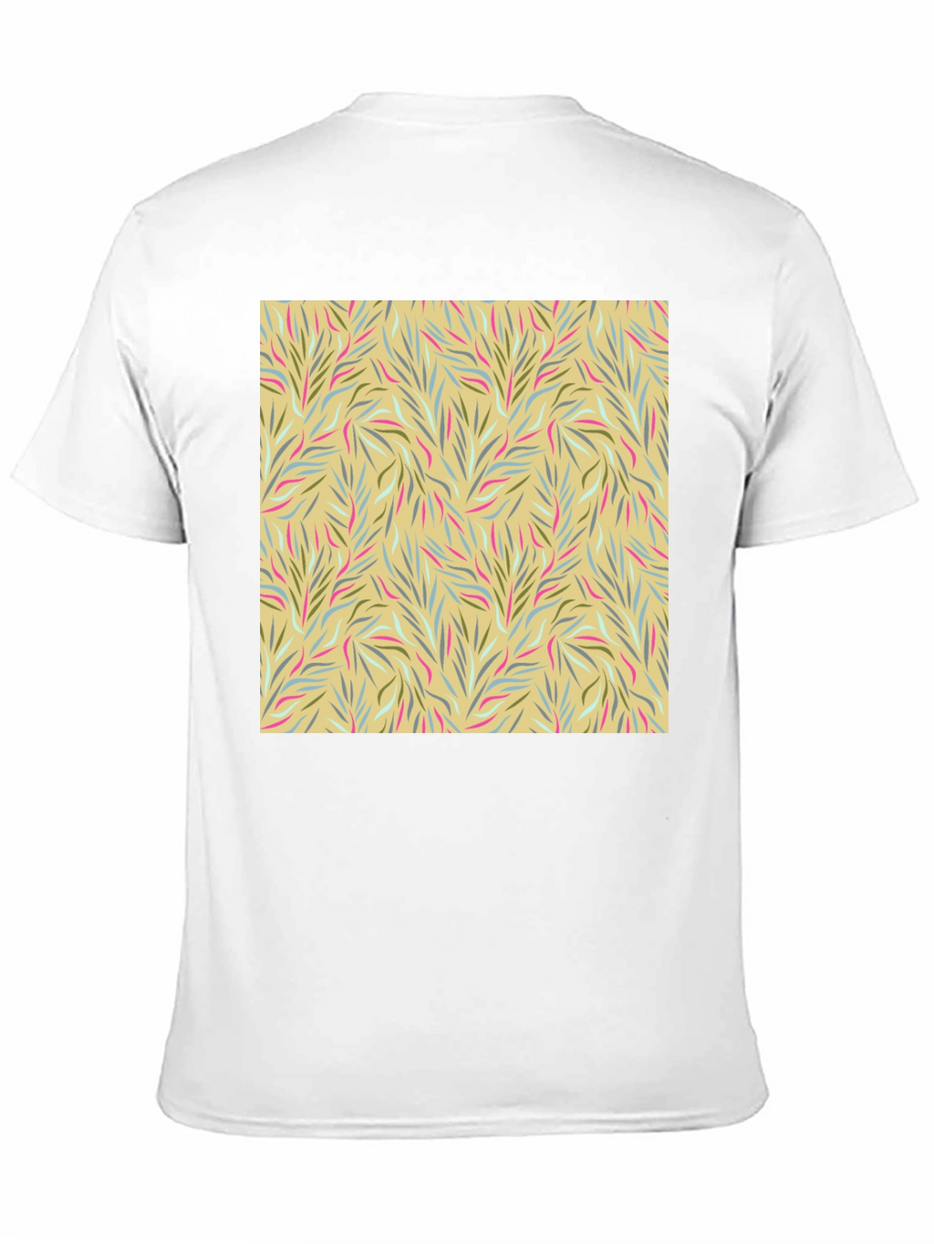 Botanical Pattern Black Crew Neck Tee