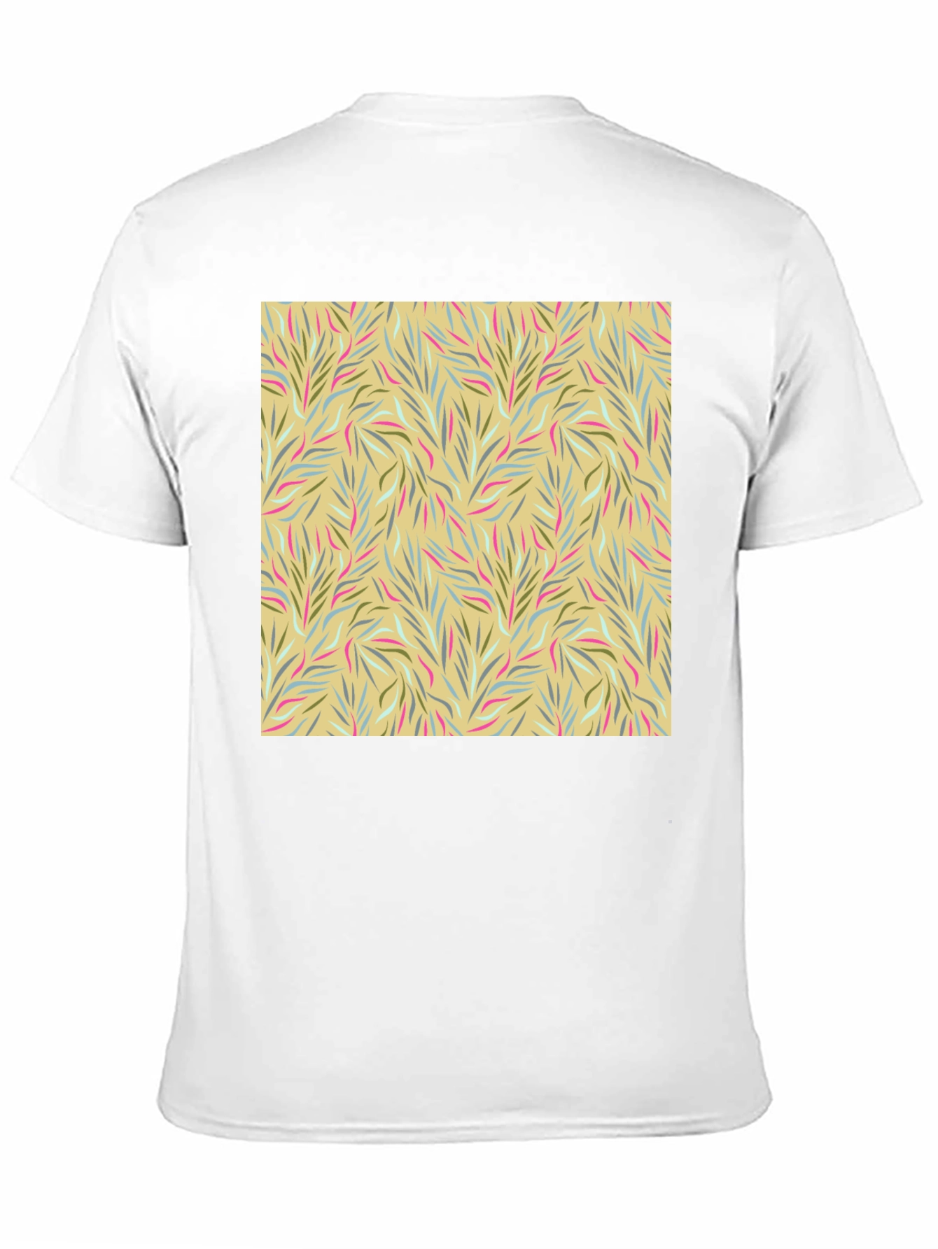Botanical Pattern Black Crew Neck Tee