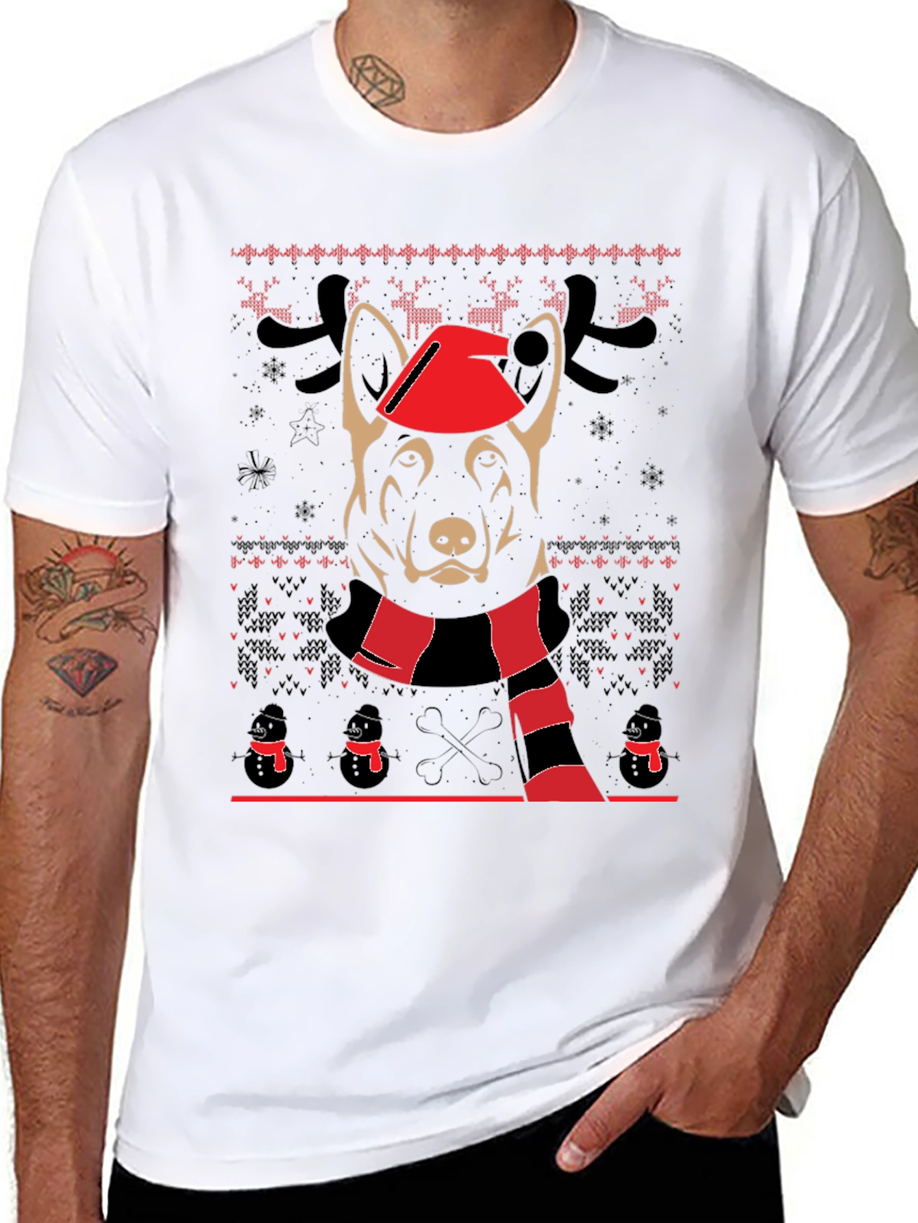 Festive Dog Christmas T-Shirt