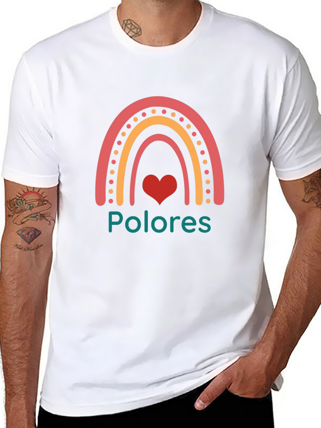 Rainbow Polores Heart T-Shirt - Stylish Casual Wear