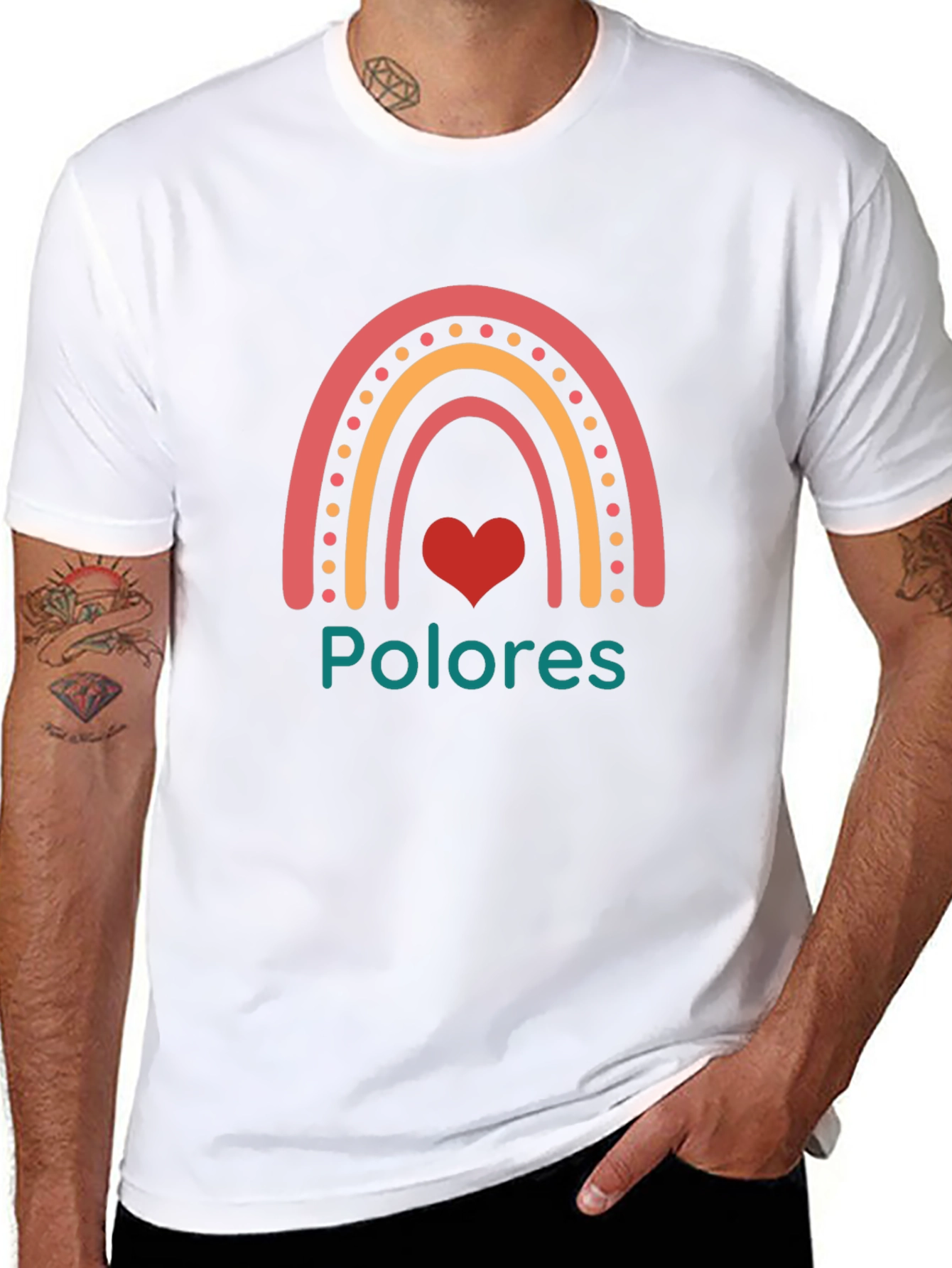 Rainbow Polores Heart T-Shirt - Stylish Casual Wear